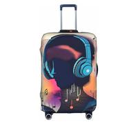 XZDCAL Una copertura per valigia Music Vibes. La copertura non include la valigia stessa, bianco, XL