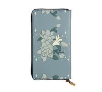 XZDCAL White Bauhinia - Portafoglio lungo in pelle alla moda per ragazze e donne, con scomparti multipli, nero, taglia unica, Nero , Taglia unica