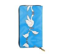 XZDCAL White Goose House - Portafoglio lungo in pelle alla moda per ragazze e donne con scomparti multipli, nero, taglia unica, Nero , Taglia unica