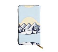 XZDCAL White Snowy Mountains - Portafoglio lungo in pelle alla moda per ragazze e donne con scomparti multipli, nero, taglia unica, Nero , Taglia unica