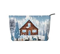 XZDCAL Winter Fawn - Trousse in velluto a coste con fodera robusta, per viaggi e uso quotidiano, colore nero, taglia unica, Nero , Taglia unica