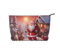 XZDCAL Winter Santa Claus - Trousse in velluto a coste con fodera robusta, per viaggi e uso quotidiano, colore: nero, taglia unica, Nero , Taglia unica