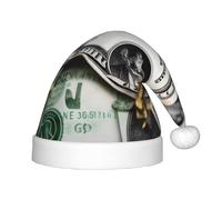 XZDDG Banknote Patterns Holiday Plush Hat for Event Party Dress-up, berretto con bordo soffice con pompon