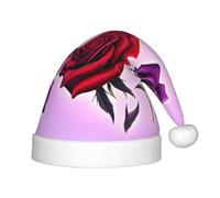 XZDDG Cappello di peluche con rose rosse e viola per feste di eventi, berretto con pompon