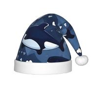 XZDDG Cappello in peluche blu con orca assassina per feste di eventi, berretto con pompon