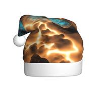 XZDDG Cappello natalizio per adulti con vista sotto la luna, accessorio per feste in maschera, copricapo di Babbo Natale