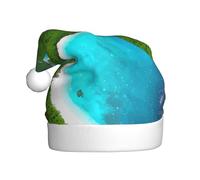 XZDDG Cappello natalizio per adulti, motivo: un'isola nel mare, accessorio per costume da Babbo Natale