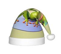 XZDDG The funny Frog doing yoga Holiday Plush Hat for Event Party Dress-up, soffice berretto rifinito con pom top