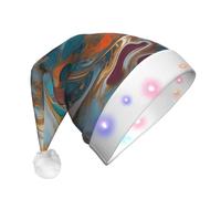 XZDDX Marmo pittura moderna Natale Light-Up cappello decorativo per adulti - LED lampeggiante festa festa copricapo