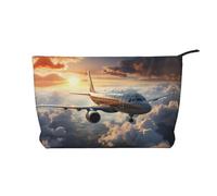 XZDHYZ Airplanes are soaring - Trousse riutilizzabile per cosmetici, carina ed elegante, per viaggi, uso quotidiano e regalo, nera, taglia unica, Nero , Taglia unica