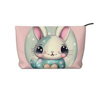 XZDHYZ Beauty case riutilizzabile con coniglietto rosa dei cartoni animati, grazioso ed elegante, multifunzione, per viaggi, uso quotidiano e regalo, nero, taglia unica, Nero , Taglia unica