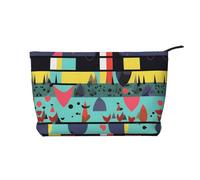 XZDHYZ Beauty case riutilizzabile con motivi geometrici, graziosa ed elegante, multifunzionale, per viaggi, uso quotidiano e regalo, nero, taglia unica, Nero , Taglia unica