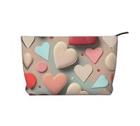 XZDHYZ Beauty case riutilizzabile con motivo amore, grazioso ed elegante, multifunzione, per viaggi, uso quotidiano e regalo, nero, taglia unica, Nero , Taglia unica