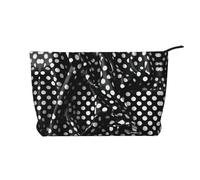 XZDHYZ Beauty case riutilizzabile con pois ondulati bianchi e neri - carino ed elegante astuccio multifunzionale per viaggi, uso quotidiano e regalo, nero, taglia unica, Nero , Taglia unica