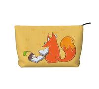 XZDHYZ Beauty case riutilizzabile con semi di girasole e volpi, graziosa ed elegante custodia multifunzionale per viaggi, uso quotidiano e regalo, nero, taglia unica, Nero , Taglia unica