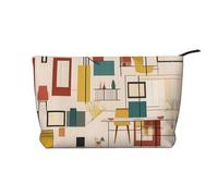 XZDHYZ Borsa cosmetica moderna di metà secolo riutilizzabile, graziosa ed elegante, multifunzionale, per viaggi, uso quotidiano e regalo, nera, taglia unica, Nero , Taglia unica