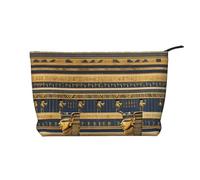 XZDHYZ Borsa cosmetica riutilizzabile con affreschi faraonici egiziani, graziosa ed elegante, multifunzionale, per viaggi, uso quotidiano e regalo, nera, taglia unica, Nero , Taglia unica