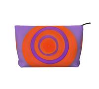 XZDHYZ Borsa cosmetica riutilizzabile con cerchio arancione, graziosa ed elegante, multifunzione, per viaggi, uso quotidiano e regalo, nera, taglia unica, Nero , Taglia unica