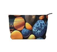 XZDHYZ Borsa cosmetica riutilizzabile con ciottoli gialli, graziosa ed elegante, multifunzionale, per viaggi, uso quotidiano e regalo, nera, taglia unica, Nero , Taglia unica