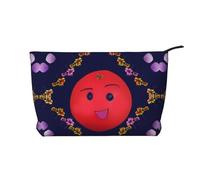 XZDHYZ Borsa cosmetica riutilizzabile con motivo arancione sorridente, graziosa ed elegante, multifunzione, per viaggi, uso quotidiano e regali, nera, taglia unica, Nero , Taglia unica