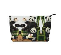 XZDHYZ Borsa cosmetica riutilizzabile con pandas of Father and son, graziosa ed elegante custodia multifunzionale per viaggi, uso quotidiano e regalo, nero, taglia unica, Nero , Taglia unica