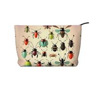 XZDHYZ Borsa cosmetica riutilizzabile con piccoli insetti dei cartoni animati, graziosa ed elegante, borsa multifunzionale per viaggi, uso quotidiano e regalo, nera, taglia unica, Nero , Taglia unica
