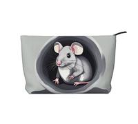 XZDHYZ Borsa cosmetica riutilizzabile con topolino nel foro, graziosa ed elegante, borsa multifunzionale per viaggi, uso quotidiano e regalo, nera, taglia unica, Nero , Taglia unica