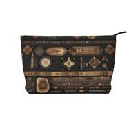 XZDHYZ Borsa cosmetica riutilizzabile in stile bohémien, graziosa ed elegante, multifunzionale, per viaggi, uso quotidiano e regalo, nera, taglia unica, Nero , Taglia unica
