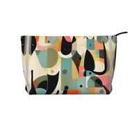 XZDHYZ Borsa cosmetica riutilizzabile Mid-Century Modern Art Cat - Carina ed elegante custodia multifunzionale per viaggi, uso quotidiano e regalo, nero, taglia unica, Nero , Taglia unica