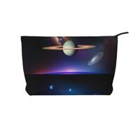 XZDHYZ Cosmic Saturn - Trousse per cosmetici riutilizzabile, graziosa ed elegante, multifunzione, per viaggi, uso quotidiano e regali, colore nero, taglia unica, Nero , Taglia unica