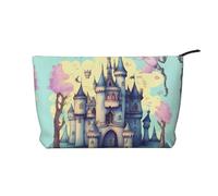 XZDHYZ Fairytale Castle - Trousse per cosmetici riutilizzabile, graziosa ed elegante, multifunzionale, per viaggi, uso quotidiano e regalo, nera, taglia unica, Nero , Taglia unica