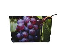 XZDHYZ Fresh Grapes - Trousse cosmetica riutilizzabile, graziosa ed elegante, multifunzione, per viaggi, uso quotidiano e regalo, nera, taglia unica, Nero , Taglia unica