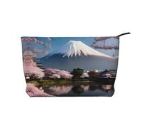 XZDHYZ Mt. Fuji - Trousse per cosmetici riutilizzabile all'inizio della primavera, graziosa ed elegante, multifunzione, per viaggi, uso quotidiano e regalo, nera, taglia unica, Nero , Taglia unica