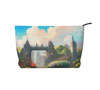 XZDHYZ Outside the Castle Gate, trousse riutilizzabile per cosmetici, graziosa ed elegante, multifunzione, per viaggi, uso quotidiano e regalo, nera, taglia unica, Nero , Taglia unica