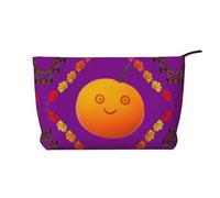 XZDHYZ Smiley Orange - Trousse per cosmetici riutilizzabile, carina ed elegante, multifunzione, per viaggi, uso quotidiano e regalo, nera, taglia unica, Nero , Taglia unica