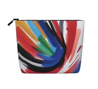 XZDLXJ A Brushstrokes - Astuccio per trucco monostrato impermeabile, effetto lino, con cerniera, per le tue esigenze quotidiane o di viaggio, nero, taglia unica, Nero , Taglia unica