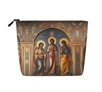 XZDLXJ A Divine Frescoes - Astuccio per trucco monostrato impermeabile, effetto lino, con cerniera, per le tue esigenze quotidiane o di viaggio, nero, taglia unica, Nero , Taglia unica