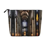 XZDLXJ A Gothic Cathedrals - Trousse per trucco impermeabile effetto lino, con cerniera, per le tue esigenze quotidiane o di viaggio, nero, taglia unica, Nero , Taglia unica