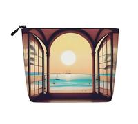 XZDLXJ A Travel Bliss - Astuccio per trucco impermeabile effetto lino, monostrato, con cerniera, per le tue esigenze quotidiane o di viaggio, nero, taglia unica, Nero , Taglia unica