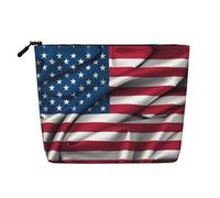 XZDLXJ American Flag - Trousse impermeabile effetto lino, monostrato, con cerniera, per le tue esigenze quotidiane o di viaggio, nero, taglia unica, Nero , Taglia unica