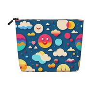 XZDLXJ Astuccio per trucco monostrato impermeabile effetto lino con motivo occhi che rotolano, con cerniera, per le tue esigenze quotidiane o di viaggio, nero, taglia unica, Nero , Taglia unica