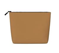 XZDLXJ Astuccio per trucco monostrato impermeabile effetto lino marrone tinta unita con cerniera per le tue esigenze quotidiane o di viaggio, nero, taglia unica, Nero , Taglia unica