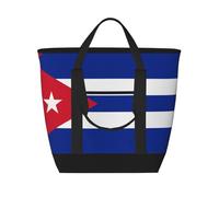 XZDLXJ Bandiera cubana Grande Capacità Isolata Spalla e Tote Bag per Cibo Caldo e Freddo, Nero, Taglia Unica, Nero , Taglia unica