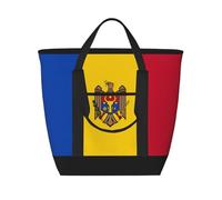 XZDLXJ Bandiera della Moldova Grande Capacità Borsa a Tracolla e Tote Bag per Cibo Caldo e Freddo, Nero, Taglia Unica, Nero , Taglia unica
