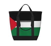 XZDLXJ Bandiera dello Stato della Palestina Grande Capacità Borsa a Tracolla e Tote Bag per Cibo Caldo e Freddo, Nero, Taglia Unica