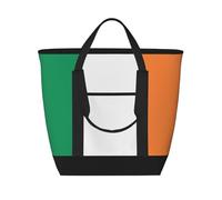 XZDLXJ Bandiera irlandese di grande capacità isolata a tracolla e borsa tote per cibo caldo e freddo, nero, taglia unica, Nero , Taglia unica