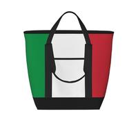 XZDLXJ Bandiera Italiana Grande Capacità Borsa a Tracolla Isolata e Tote Bag per Cibo Caldo e Freddo, Nero, Taglia Unica, Nero , Taglia unica