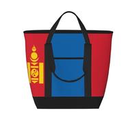 XZDLXJ Bandiera mongola Grande Capacità Isolata Spalla e Tote Bag per Cibo Caldo e Freddo, Nero, Taglia Unica, Nero , Taglia unica