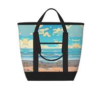 XZDLXJ Beach Cartoon - Borsa a tracolla isolata di grande capacità per cibi caldi e freddi, nero, taglia unica, Nero , Taglia unica
