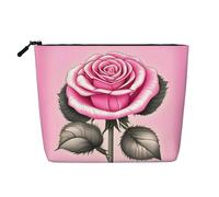 XZDLXJ Bella rosa rosa impermeabile effetto lino borsa trucco monostrato con cerniera per le vostre esigenze quotidiane o di viaggio, nero, taglia unica, Nero , Taglia unica